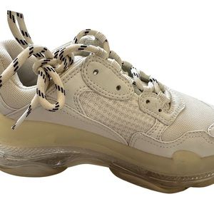 WOMEN'S TRIPLE S SNEAKER CLEAR SOLE IN WHITE